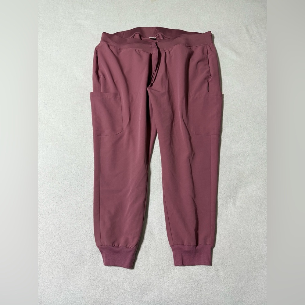Mandala Women's Petite 2XL Scrub Jogger Pants‎ Pink